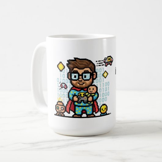Master of Bytes & Bedtime Geek Dad Koffiemok (Voorkant links)