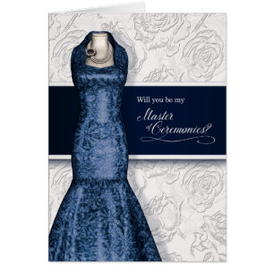 Master of Ceremonies Wedding Request Navy Blue