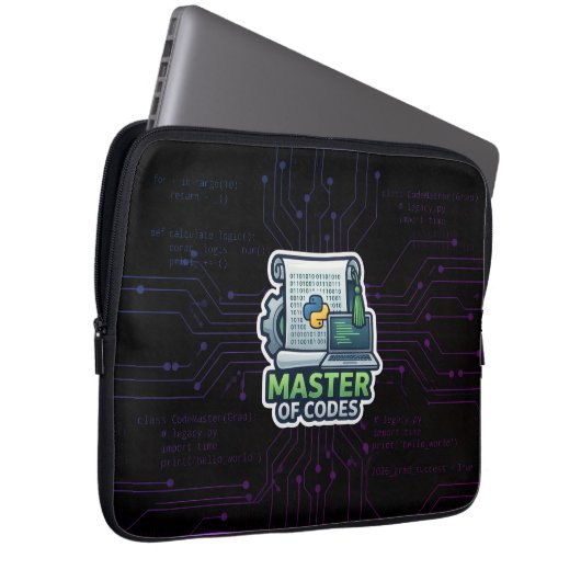 Master of Codes Developer Laptophoes - Python Laptop Sleeve (Voorkant Rechts)