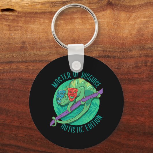 Master Of Disguise Masking Autisme Bewustzijnsmaan Sleutelhanger (Voorkant)