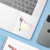 Master of Magic Wizard Sticker (Laptop met iPhone)
