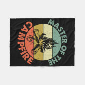 Master Of The Campfire Dad Camping Shirt Camping D Fleece Deken (Voorkant (Horizontaal))