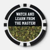 Master Poker Speler Camo Zwart Cool Grappig Chips (Voorkant)