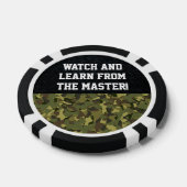 Master Poker Speler Camo Zwart Cool Grappig Poker Chips (Enkel)