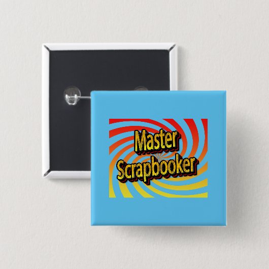 "Master Scrapbooker" Vierkante Button 5,1 Cm (Voorkant /achterkant)