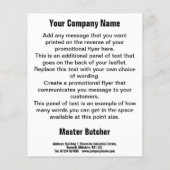 Master Slager Cartoon Ontwerp Flyer (Achterkant)