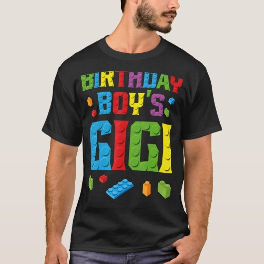 Masterbouwer Birthday Boy's Gigi Building Bricks T-shirt (Voorkant)