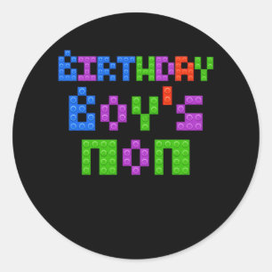 Masterbouwer Birthday Boy's mam Building Bricks Ronde Sticker