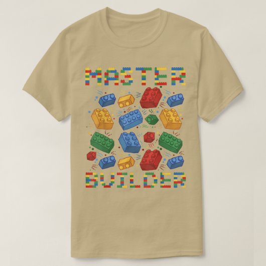 Masterbouwer Funny Building Blocks Gifts for Boy T-shirt (Design voorkant)