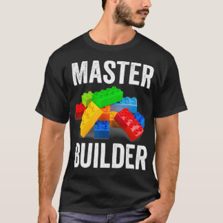 Masterbouwer Funny Building Blocks Gifts Mannen Wo T-shirt