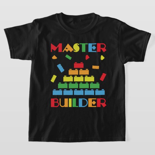 Masterbouwstenen speelgoed grappige kinderen t-shirt (Laagn)