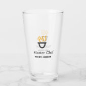 Masterchef voeg naam toe zwarte pan gele rook glas (Achterkant)