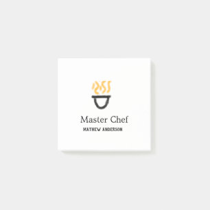 Masterchef voeg naam toe zwarte pan gele rook post-it® notes