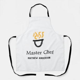 Masterchef voeg naam toe zwarte pan gele rook schort
