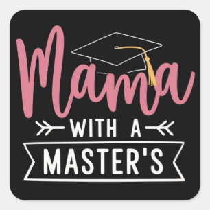 Masterdiploma Mama MBA Masterdiploma Afstuderen Vierkante Sticker