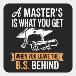 Masterdiploma MBA Masterdiploma Afstuderen Vierkante Sticker