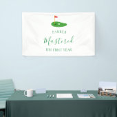 Mastered eerste jaar één gat in één groene verjaar spandoek (Beurs)