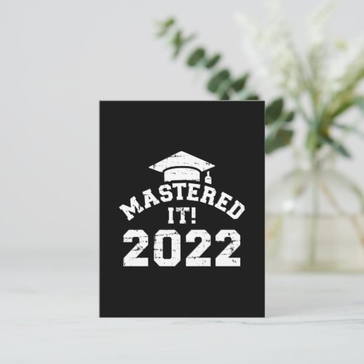 Mastered it 2022 voor master afstuderen briefkaart (Staand voorkant)