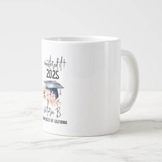 Mastered IT Afstuderen College Afstuderen cadeau, Extra Grote Beker (Voorkant rechts)