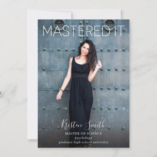 Mastered It Afstuderen Foto kondiging Kaart (Voorkant)