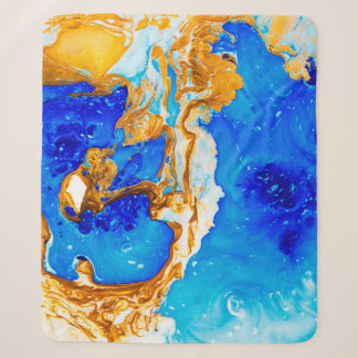 Masterpiece of designing art. Golden and blue pain Sherpa Deken