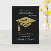 Master's Degree Afstuderen Gefeliciteerd Zwart Kaart (Gele Bloem)