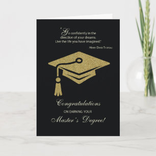 Master's Degree Afstuderen Gefeliciteerd Zwart Kaart