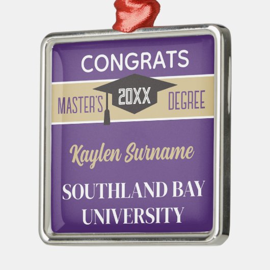 Master's Degree Gefeliciteerd! CUSTOM Metalen Ornament (Links)