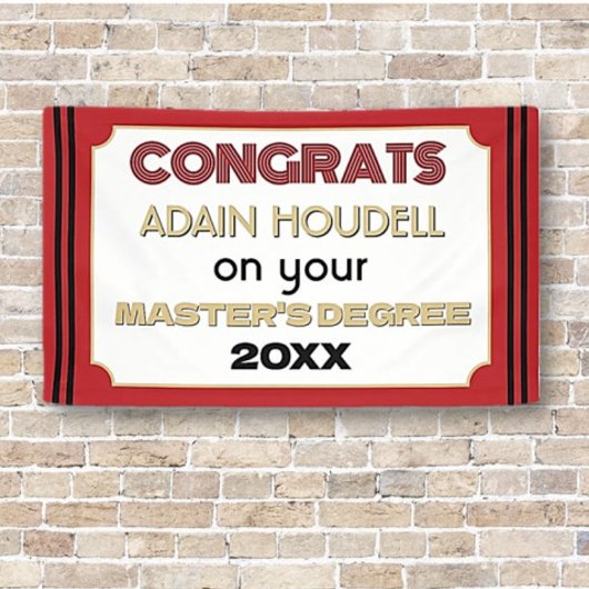 Master's Degree Gefeliciteerd! Gepersonaliseerd Spandoek