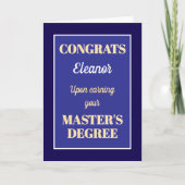 Master's Degree! Gepersonaliseerd afstuderen Kaart (Voorkant)