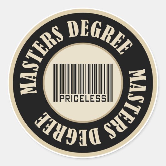 Masters Degree Priceless Ronde Sticker (Voorkant)