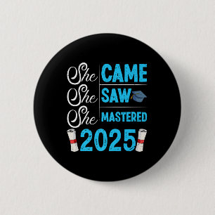 Masters Degree Ze Kwam Zag Mastered 2025 Meisjes P Ronde Button 5,7 Cm