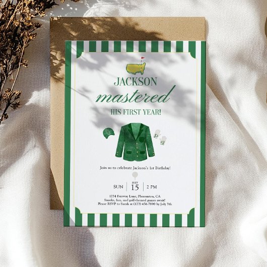 Masters Golf 1st Birthday Invitation Template: Edi