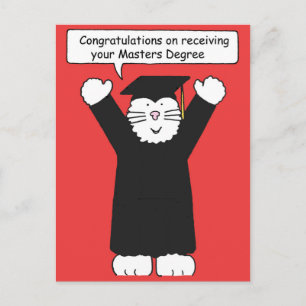 Masters Gradin feliciteert Cat Lover Briefkaart