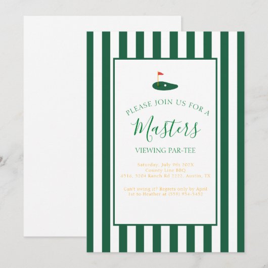 Masters Viewing Party Birthday Invitation  (Devant / Derrière)