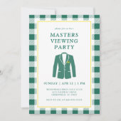 Masters Viewing Watch Party Golf Green Jacket Kaart (Voorkant)