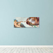 Masterstuk op Canvas - "De schepping van Adam" Afdruk (Insitu (Houten vloer))