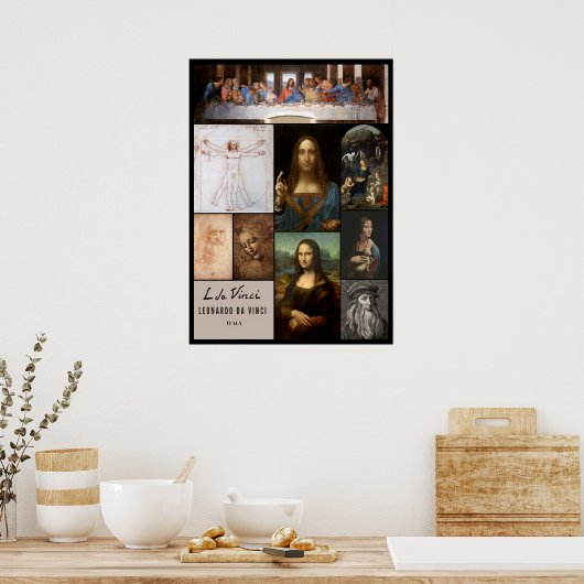 Masterstukken van Leonardo da Vinci Poster Set (Keuken)
