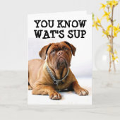 MASTIFF CHIEN CARTE D'ANNIVERSAIRE (Fleur jaune)