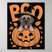 Mastiff Costume On Pumpkin Halloween Mastiff Poster (Voorkant)