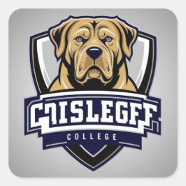 Mastiff Dog: College Logo Vierkante Sticker