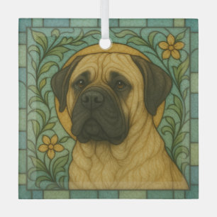 Mastiff Dog "Glas in lood" Glas Ornament