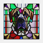 Mastiff Dog "Glas in lood" Glas Ornament (Achterkant)