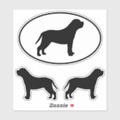 Mastiff Dog Silhouettes Vinyl Sticker Set (Vel)