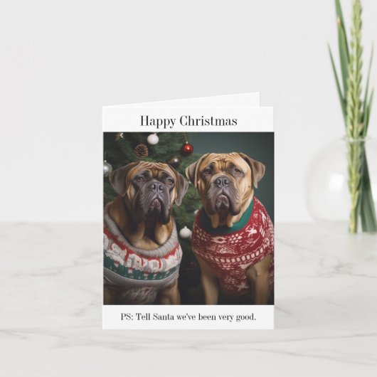 Mastiff Dogs Christmas Jumpers Kaart (Voorkant)