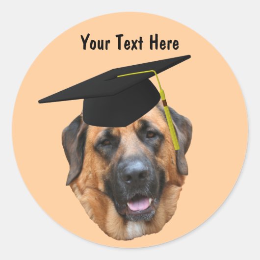 Mastiff En Graduation Cap Funny Chien Sticker (Devant)
