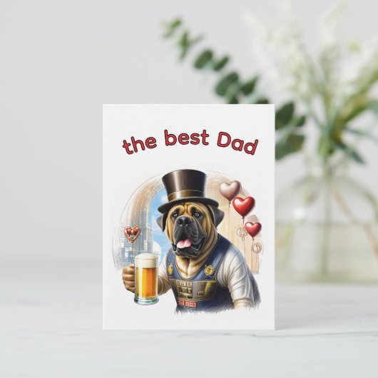 Mastiff englische Dogge best Dad Vatertag Briefkaart (Staand voorkant)