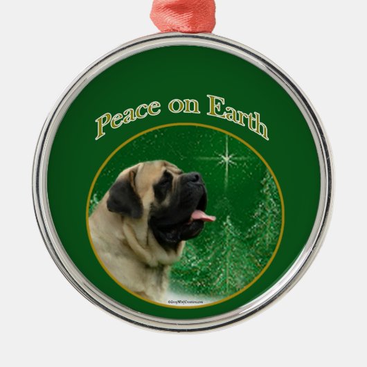 Mastiff (fawn) vrede metalen ornament (Voorkant)