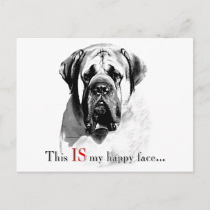 Mastiff Happy Face Briefkaart