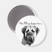 Mastiff Happy Face Magneet (Voorkant / Achterkant)